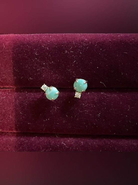 Jewelry - Jade & CZ Stud Earrings
